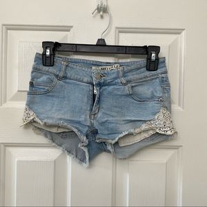 Brandy Melville Vintage Jean Lace Low Rise Shorts